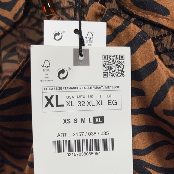 Zara Brown Zebra Print Maxi Dress XL NWT - Picture 8 of 13